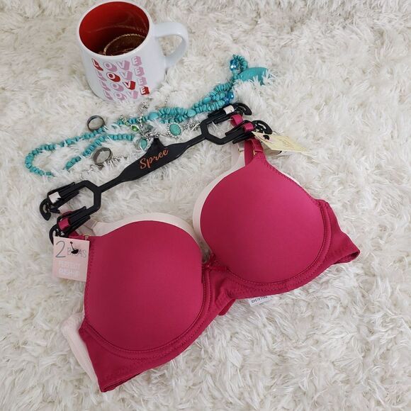 Spree 34B Multicolor 2 pack everyday comfort cups Pushup Intimates Bra - Picture 1 of 6